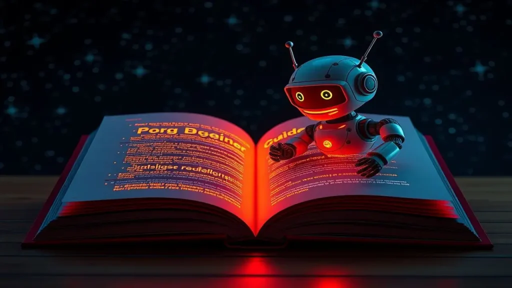 Guía de código futurista, fácil, robótica, brillante