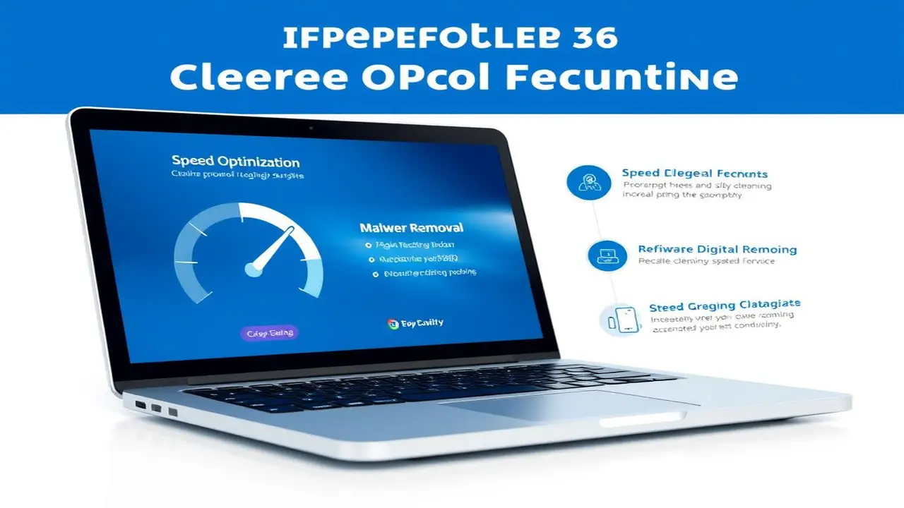 Limpieza digital, esencial moderno 3D azul/blanco