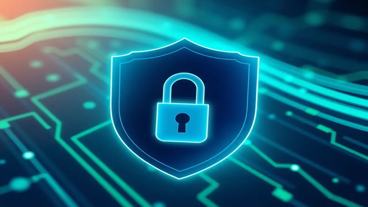 Escudo digital futurista de ciberseguridad