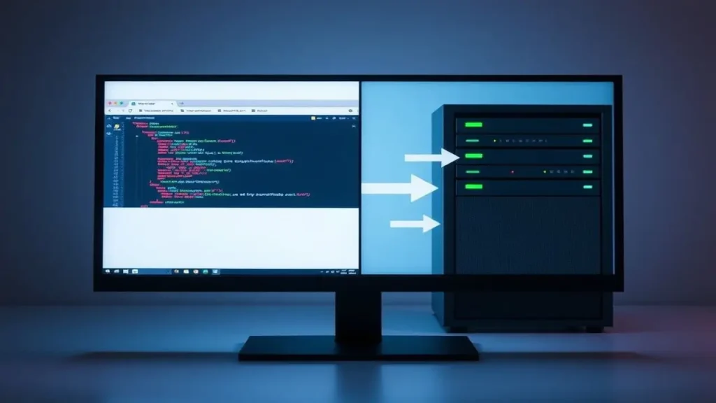 Código y racks: conexión minimalista y moderna