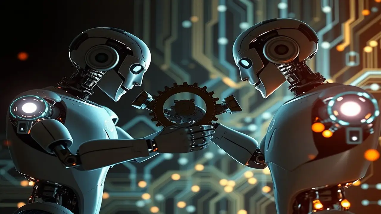 Tecnolog铆a fusionada con humanidad, futurista