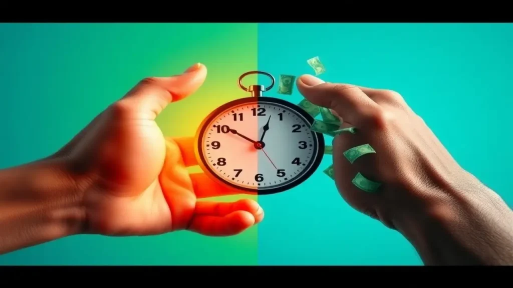 Manos con reloj: tiempo florece y enraíza