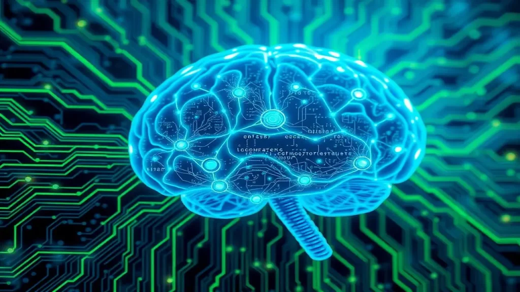 Cerebro digital futurista, arte y ciencia